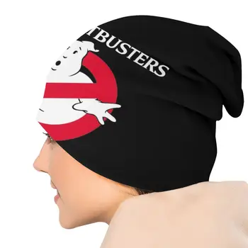 Ghostbusters Logotip Beanies Kape Za Moške, Ženske Unisex Trend Pozimi Toplo Plesti Klobuk Odraslih Risanka Komedija Film Bonnet Klobuki