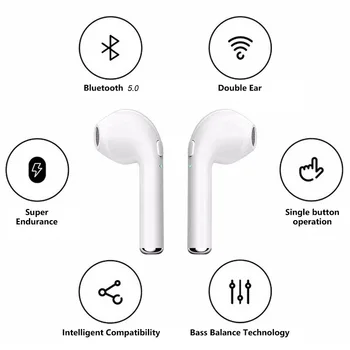I7s Tws Bluetooth 5.0 Slušalke Brezžične Slušalke šport Čepkov Slušalke Za Huawei Iphone NASPROTNEGA Xiaomi TWS Glasbo, Slušalke