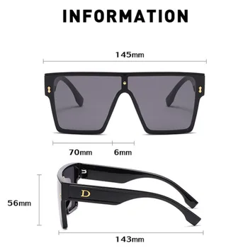 Nova Moda Kvadratnih sončna Očala Za Ženske, Moške Prevelik Okvir Z D Luksuzne blagovne Znamke Disigner 2021 sončna Očala UV400 Debelo