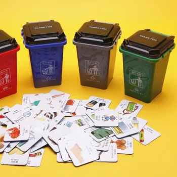 1:6 velikost Puzzle igrača smeti reciklirajo poučevanja razvrstitev Štiri Mini Dumpsters z igralne karte
