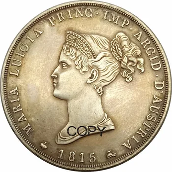 Italija 1815 Italien Parma Maria Luigia 5 Lire Medenina Prevlečeno Srebro Kopijo Kovancev