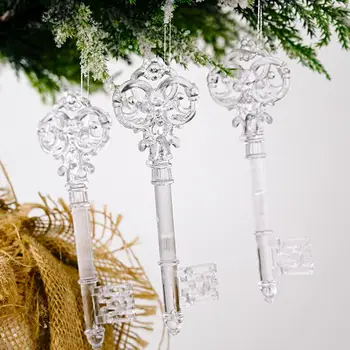 1 Nastavite Visi Dekor Božični Okraski Kristalno Pregleden Snežinka Obesek Božično Drevo Za Obešanje Dekor Novo Leto, Božič Stranka S