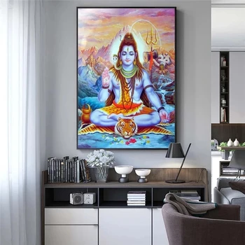 Shiva Gospod Platno Umetniško Platno Slike Hindujski Bogovi Wall Art Natisne Hinduizmu Stenske Plakate in Tiskanje Fotografij Doma Dekor Cuadros