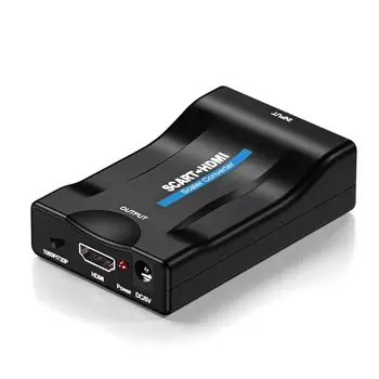 1080P -združljiv S SCART Video Audio Upscale AV Pretvornik Signala Adapter HD Sprejemnik Za DVD ZDA/EU Vtič Originalni Škatli