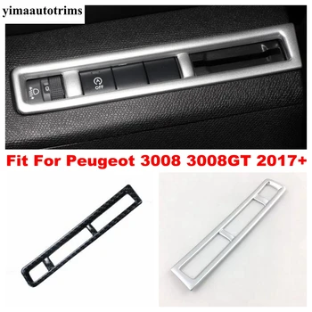 Pribor Za Peugeot 3008 3008GT 2017 - 2022 Glava Luči Lučka za Vklop Gumb Plošča Pokrov Prevleko iz Ogljikovih Vlaken / Mat Notranjost