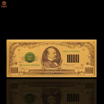Nov Izdelek v AMERIŠKIH Dolarjih Denar 1000 Dolarjev Ponaredek Zlato Denarja, Bankovci Zbirk Z COA In Darila