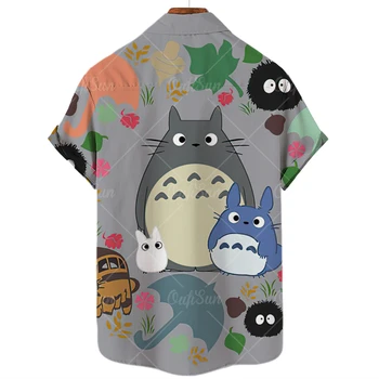 Srajce Za Moške Hayao Miyazaki Stripa Moj Sosed Totoro Brezosebna Moški Print Kratka sleeved Unisex Priložnostne Moda Vrh Tshirt Anime