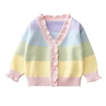 Deklice jeseni nov pulover plašč 2021 novo otrok zahodni slog, pletene cardigan P337
