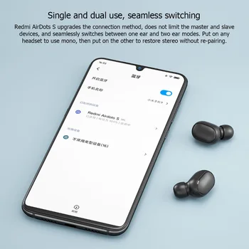 Prvotne Xiaomi Redmi AirDots 2 Brezžična Tehnologija Bluetooth 5.0 Polnjenje Slušalke Za V Uho Stereo Bas Z Mikrofonom Za Prostoročno Mi Čepkov