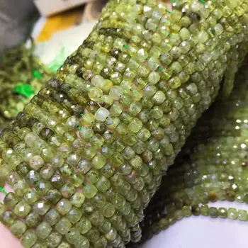 Naravni Tsavorite kocke, kroglice zeleno granat kamen za needlework DIY obrazi kvadratnih semena svoboden perle za nakit, izdelava zapestnica