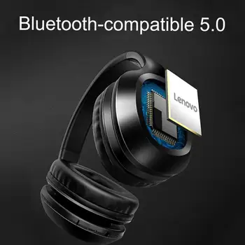 Za Lenovo HD300 Brezžične Slušalke Stereo Hi-fi Subwoofer Bluetooth, združljiva 5.0 Črne ponovno Polnjenje Slušalke za Šport