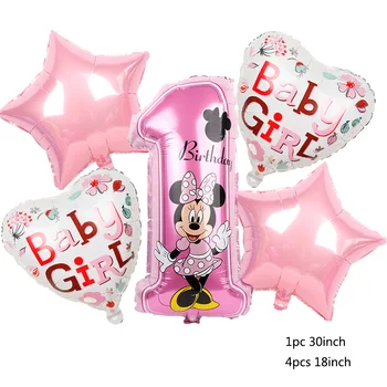 Minnie Mickey Mouse Število Globos Disney Risanke Aluminija Folija Balon Spol Skrivnost Baby Tuš Rojstni Odlikovanja