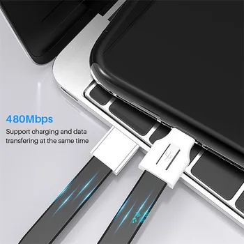 USB Kabel Za iPhone, Samsung Huawei Xiaomi Powerbank Micro USB Tip C Kabel KeyChain Opremo Prenosni Polnjenje Kabel Kabel