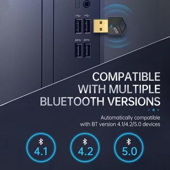 USB Bluetooth 5.0 Oddajnik Sprejemnik Adapter za Ključ Brezžične Slušalke PC Glasbe, Audio Bluetooth 5.0 Adapter