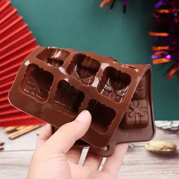 3D Silikonsko Plesni Božično Darilo Polje Prisotne Plesni Milo Vosek Taljenje Čokolade Plesni Kuhanje, Peko Orodja
