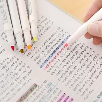 JIANWU 1pcs Japonski tiskovine zebra Blage linijskih dvakrat vodil fluorescentna pero kavljem pero označevalnik pero barvo Označi pero srčkan