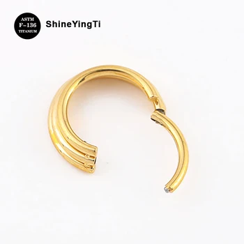 ShineYingTi 16G ASTM F136 Titana Triple s Prilepko Segment Obroč Stavec Hoop za Nos Septum Daith Conch Piercing Nakit Telo