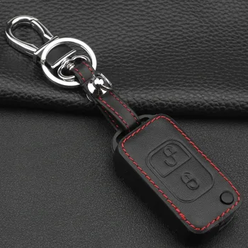 Jingyuqin 2-gumb za daljinsko upravljanje avto ključ usnjena torbica Fob za Mercedes-Benz A C E S SLK E113 W zložljiva Flid ključ