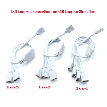 4 Pin RGB LED trakovi luči Priključek Kabel 1 do 2/ 3/ 4 RGB 4Pin Podvojitev/Ločilne črte, ki Povezuje žice Razdelilno Kabelsko Hranjenje