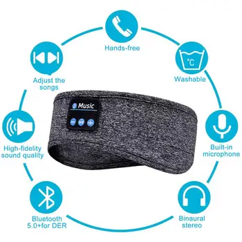 180mAh Bluetooth Slušalke Brezžične Glavo Športne Slušalke Joga prostoročne Slušalke Mehko Toplo Oči Masko Smart Skp Z Mic