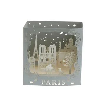 Slavni Mesto Nočni Pariz Razglednice 3D Pop Up Ročno Letnik Pozdrav Ljubezni Kartice Nič Papir 10.5X10.5X7Cm