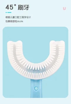 U-shaped otroška zobna ščetka otroška usta, ki vsebujejo leni ljudske ustne čiščenje ščetko