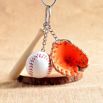 2 Kos/Veliko Novih Modnih Ključnih verige Moški Ženske Unisex Multi Color PU Usnje Šport Baseball Bat Rokavice Ključnih Verige Key Ring #17168
