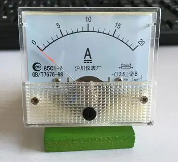 85C1 DC 0-20A Analogni Amp Plošča ampermeter kazalec tipa tekoči meter plošča