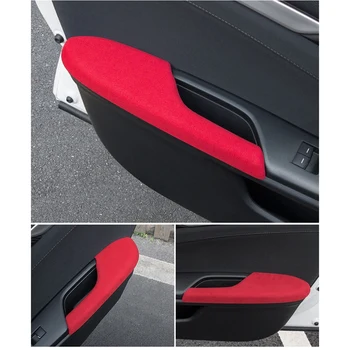 Vrata avtomobila Armrest Plošča Vrat Armrest Nalepke Notranje opreme Zajema Trim za Honda Civic 10. 2016-2020