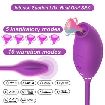 Klitorisa Sesanju Vibrator z Vibracijsko Jajce Klitoris Bedak G spot Stimulator Dražila Anus Massager Sex Igrače za Ženske Ustni Orgazem