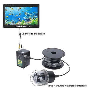 7 Inch20M DVR Snemalnik Podvodni Ribolov Fotoaparat FinderIP68 Nepremočljiva 20 Led 360-Stopinjski Vrtečih Dome Obračanje Panoramski pogled