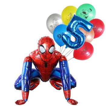 1Set Big 3D Spiderman Iron Man Junak Aluminija Baloni Avengers Happy Birthday Party Okraski Otroci Baby Tuš Igrača Globos