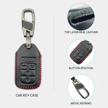 Usnje Avto Ključ Primeru Smart Remote Fob Kritje Keychain Vrečko Za Honda Pilotni EX EX-L Vpogled Hibrid CR-V Civic, Accord Auto Accessory