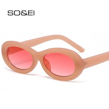 TAKO&EI Retro Majhne Ovalne sončna Očala Ženske Modni Jelly Barvnih Odtenkih UV400 Moških Vijolična Zelena Očala za Sonce