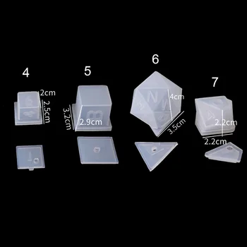 1pcs 3D Kocke Plesni filejem (pljučno Obliko Multi-spec Digitalnih Igre Kvadrat, Trikotnik Silikonske Smole Kalup Za DIY Kristalni Nakit, Izdelava