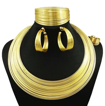 Afriške zlato nakit postavlja visoke kakovosti nakit sklopov modna ogrlica lep poročni nakit sklopov