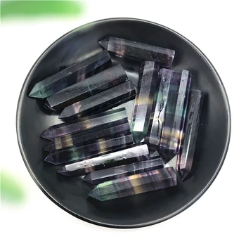 1pc Naravnih Mavrica Fluorite Quartz Crystal Točke Zdravljenja Heksagonalna Kamen Palico Dekoracijo Naravni Kamni in Minerali