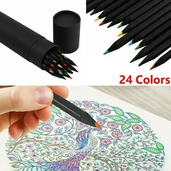 Črni les, barvni svinčnik set 24 barve