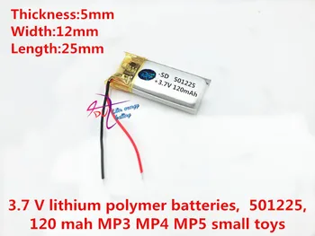3,7 V 120mAh 501225 Litij-Polymer Li-Po baterija li ionska Baterija za Polnjenje celic Za Mp3, MP4 MP5 GPS