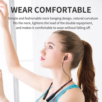 Dve Visoki Kakovosti Binaural na Vratu visi Šport Bluetooth Brezžične Slušalke V Uho Binaural Teče Slušalke