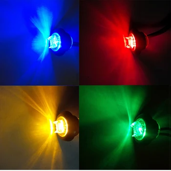 4 barvni 8 mm LED Lučka Lučka za nadzorno ploščo Za motorno kolo, Avto, Tovornjak Čoln na 12V Rdeča Rumena Rdeča Modra Zelena