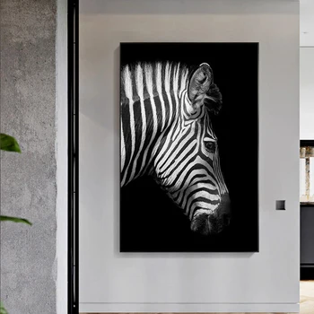 Zebra Wall Art Platna Slike Črno-Bele Živali Steno Plakatov in Fotografij Stenske Slike za dnevno Sobo Cuadros Dekor