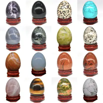 30x40mm Jajce Oblikovan Kamen, Naravni Zdravilni Kristalno Keglove Masažni Pripomoček Minerale Gemstone, Reiki, Doma Dekoracijo na Debelo