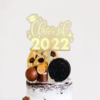 2022 Torto Dekoracijo Diplomi Novo Leto Happy Birthday Cake Pokrivalo Zlati Akril Stranka Sladica Dekoracijo Pecilni Dobave
