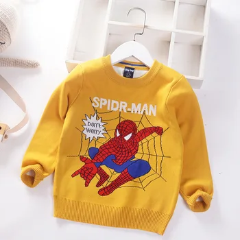 Padec Malčka Dečke, Pleteni Pulover Pulover Spiderman Vezenje pozimi otročiči Oblačil za Pomlad Baby Otroci Tople Obleke