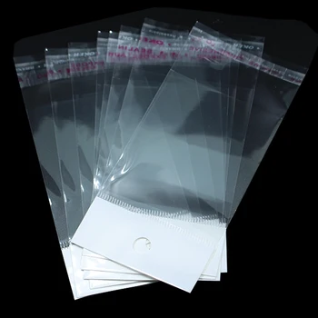 Jasno, prozorna Samolepilni Pečat Paket Plastično Vrečko 500pcs/veliko Korist Darilo Peresa, Namizna Paket OPP Vrečke Z Visi Luknja