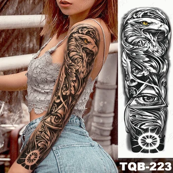 Veliko Roko Rokav Tatoo Masko Dekle Lobanje Rose Nepremočljiva Začasnimi Tatto Nalepke Pasu Soul Body Art Polno Ponaredek Tattoo Ženske Moški