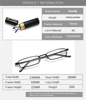 Unisex Obravnavi Očala Moški Ženske Ultra-lahki Prenosni Anti-utrujenost Presbyopia Eyeglass S Primeru Dioptrije za Očala +1.0 1.5 2.0