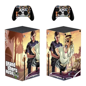 Grand Theft Auto GTA 5 Nalepke Nalepke Kritje za Xbox Serije X Konzolo in 2 Krmilniki Xbox Serije X XSX Kože Nalepke Vinyl