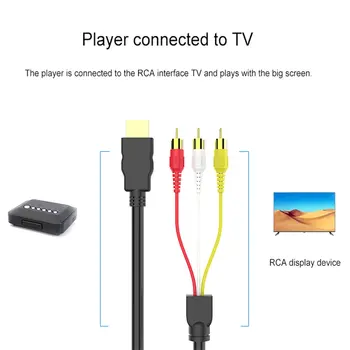 Prenosni Visoke Ločljivosti 1080P Video, HDMI je združljiv Za 3RCA AV Scart Kompozitni Pretvornik Napajalnik Kabel usb Kabel